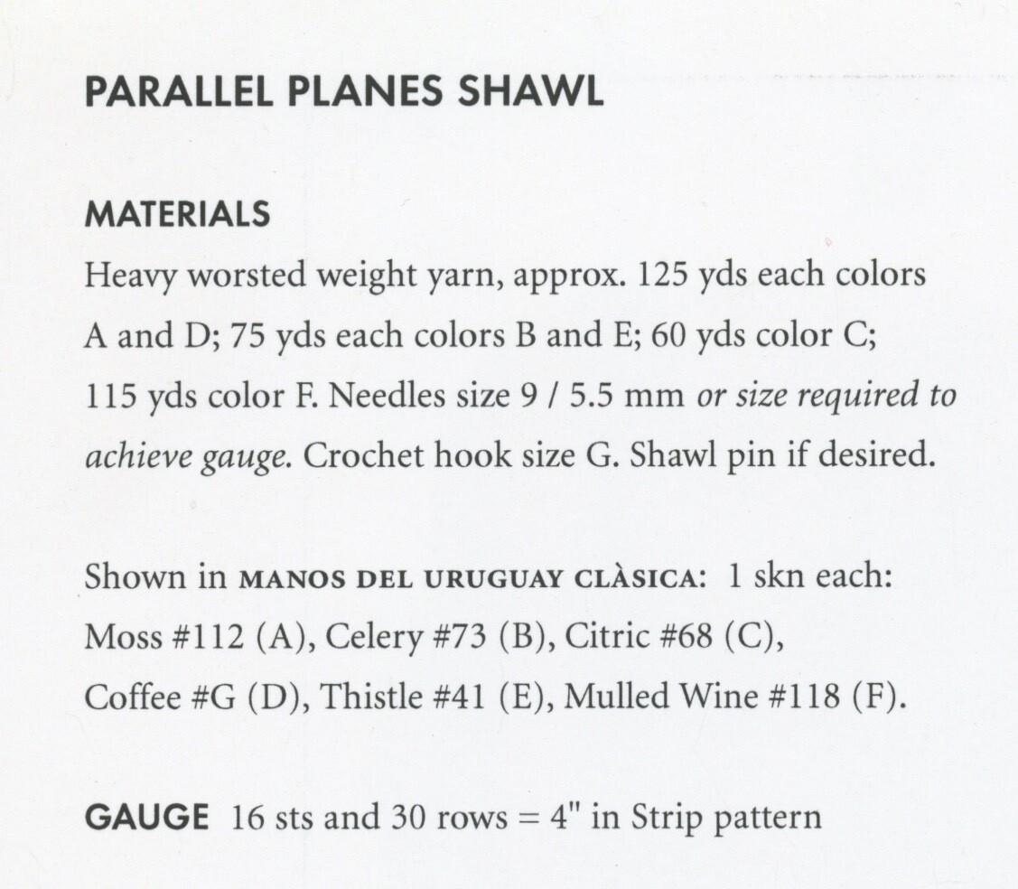 Designs by Judith Knitting Pattern DJ36 Parallel Planes Shawl