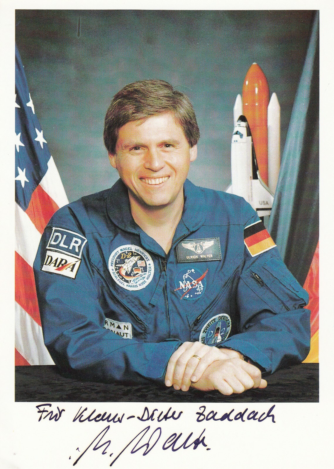 Ulrich Walter - astronaut - scientist - original signed