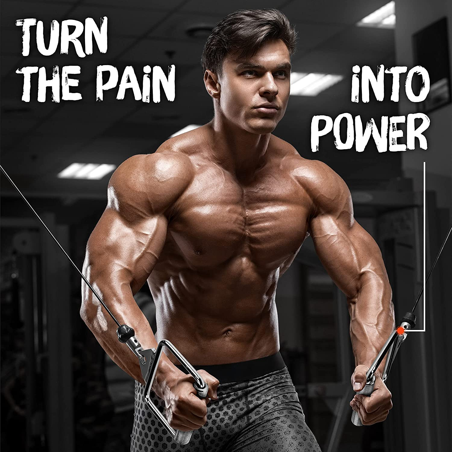 Cable Machine Attachment, Double D Handle & Tricep Rope Cable
