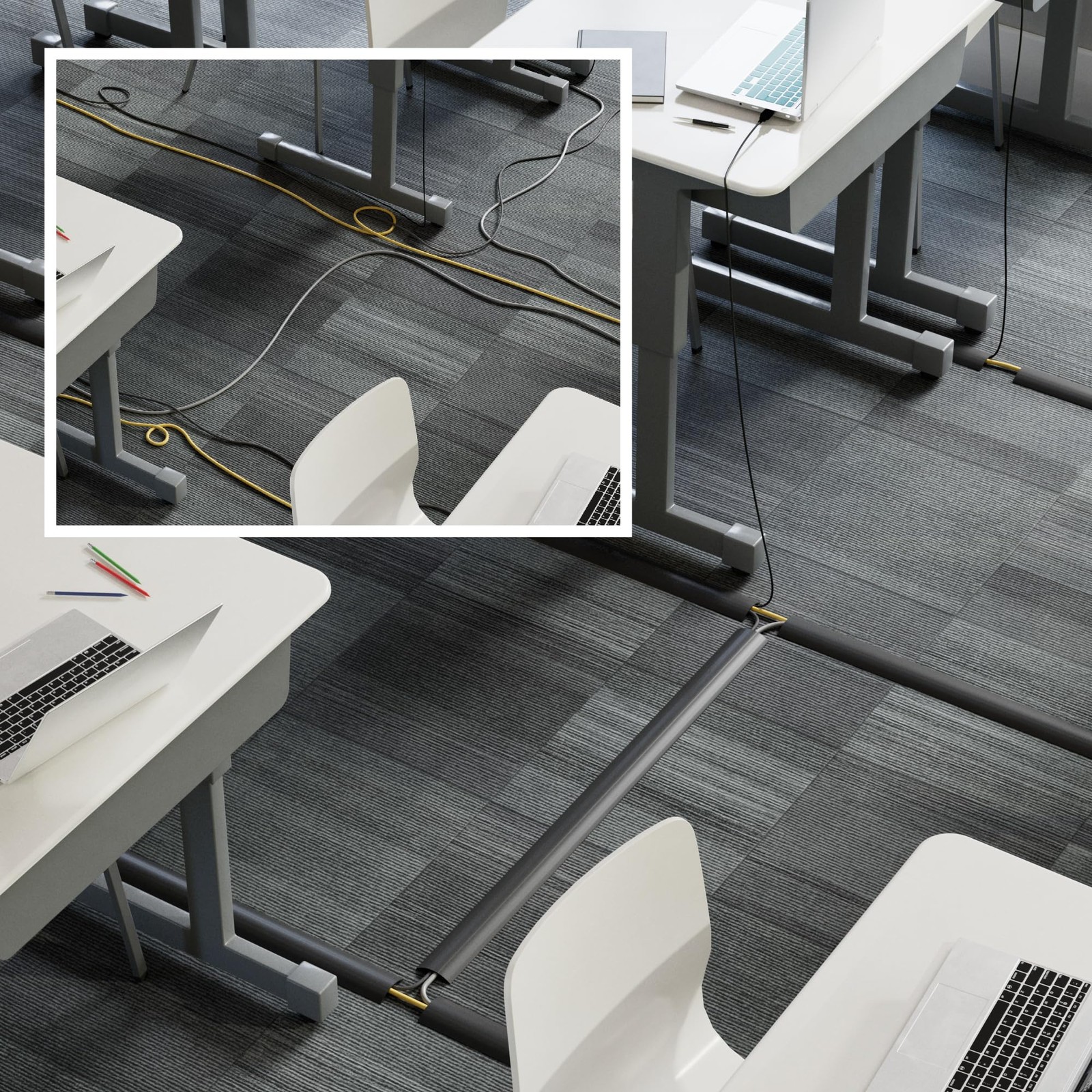 D-line 6Ft Floor Cord Cover, Cable Protector, Hide Extension Cords,