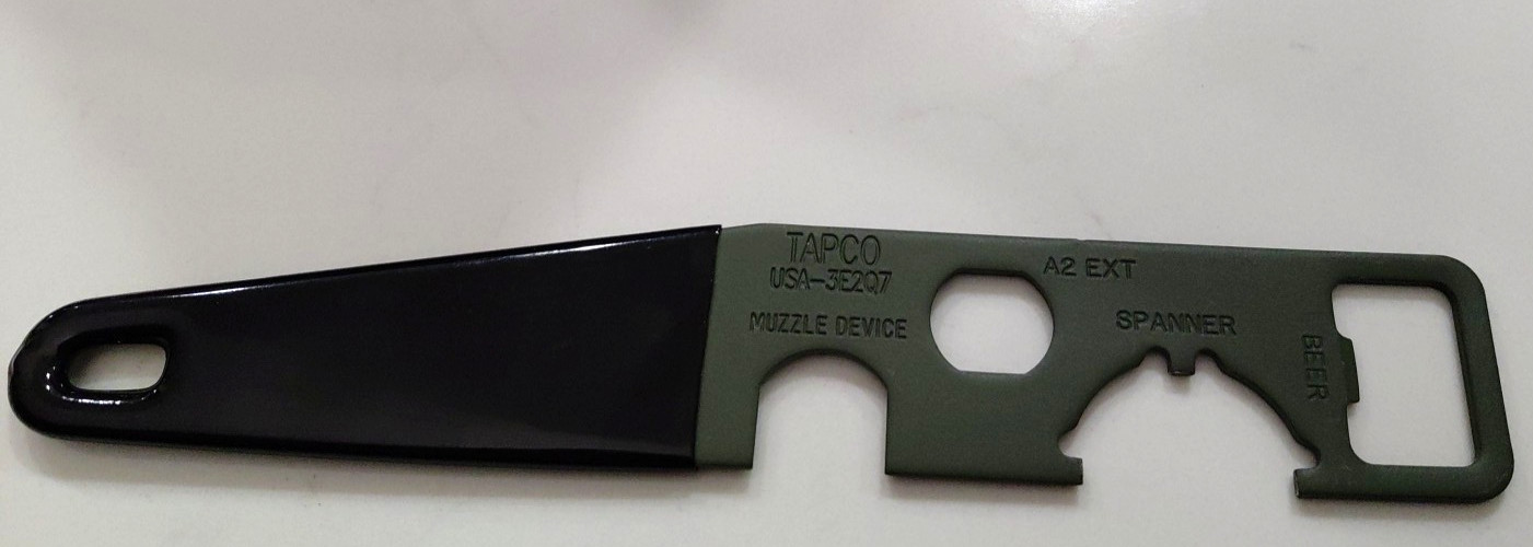 One Tapco Wrench Cage 3E2Q7 Multi-Tool Muzzle Spanner Wrench USA Beer Opener