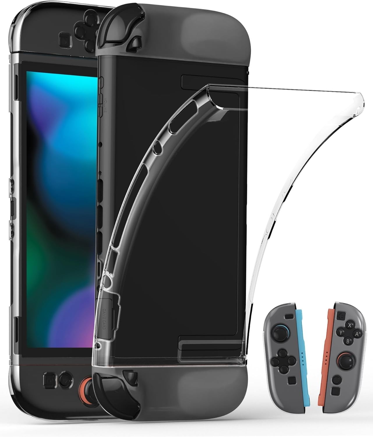 Removable TPU protective case for Switch 2 (2025), shockproof transparent shell.