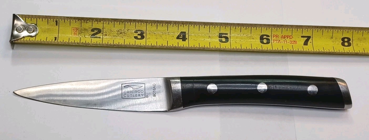 Vintage Chicago Cutlery 3.5" DAMEN Paring Knife W/ Blk Nylon Scales 9C16AC