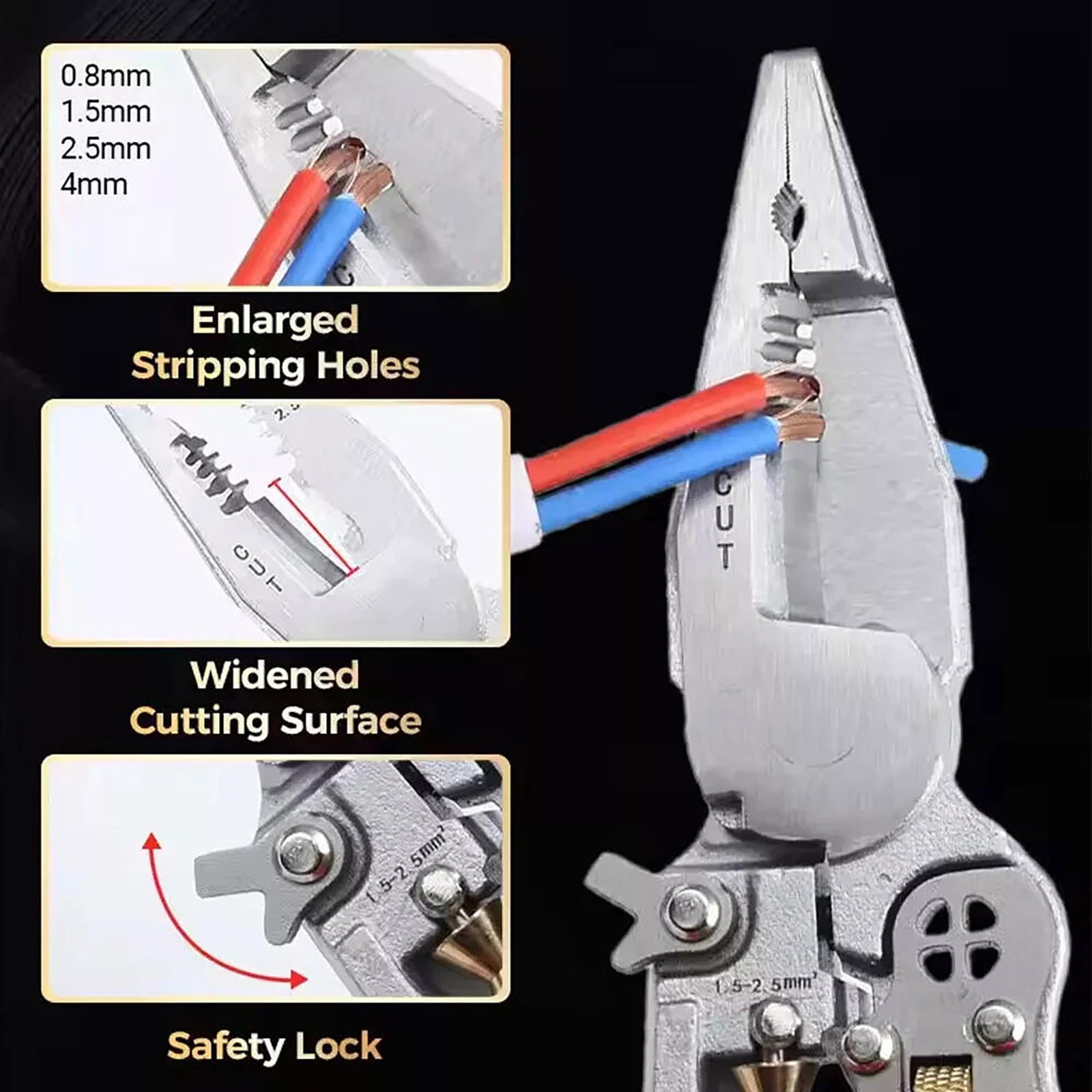 Multi Function Wire Stripper Tool with AC DC Voltage Tester and Wire Twister