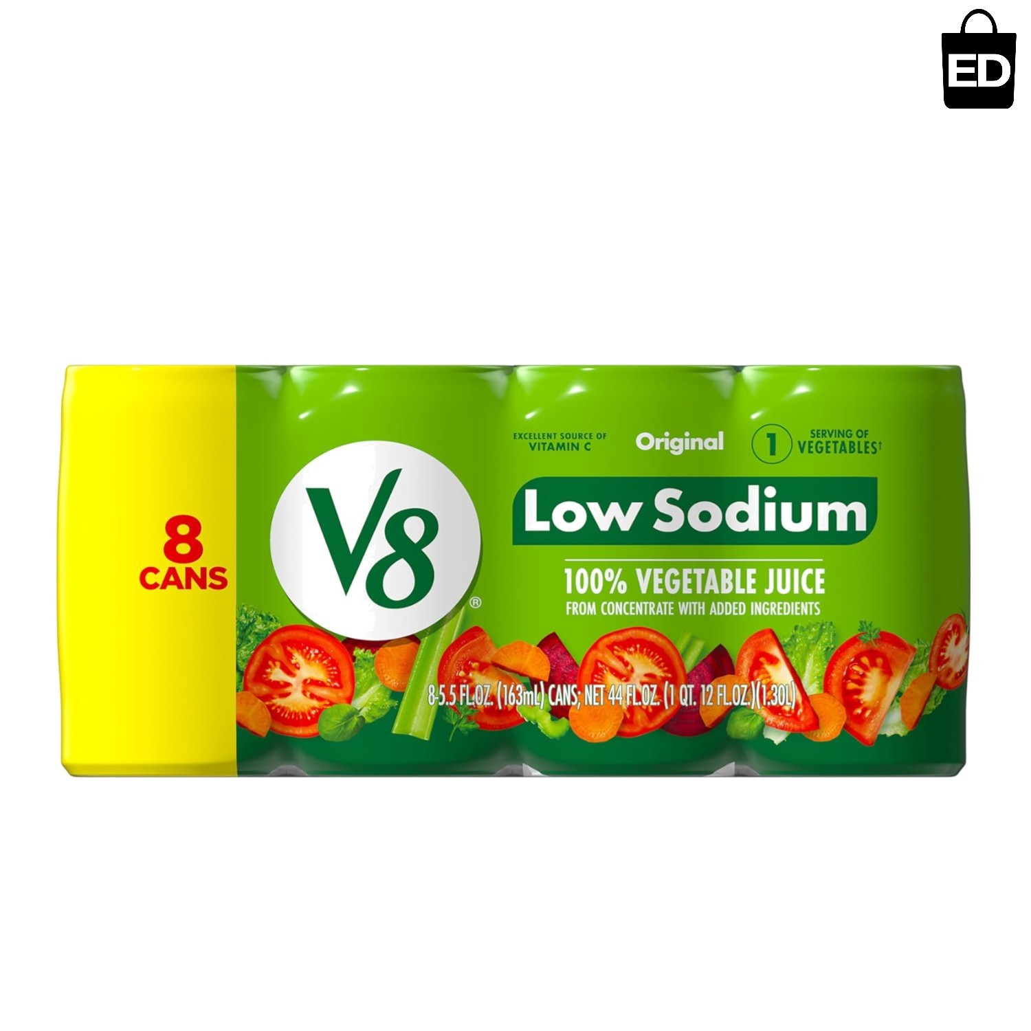 Savor Low Sodium 100% Vegetable Juice - 5.5 fl oz (8 Cans) for Health & Flavor