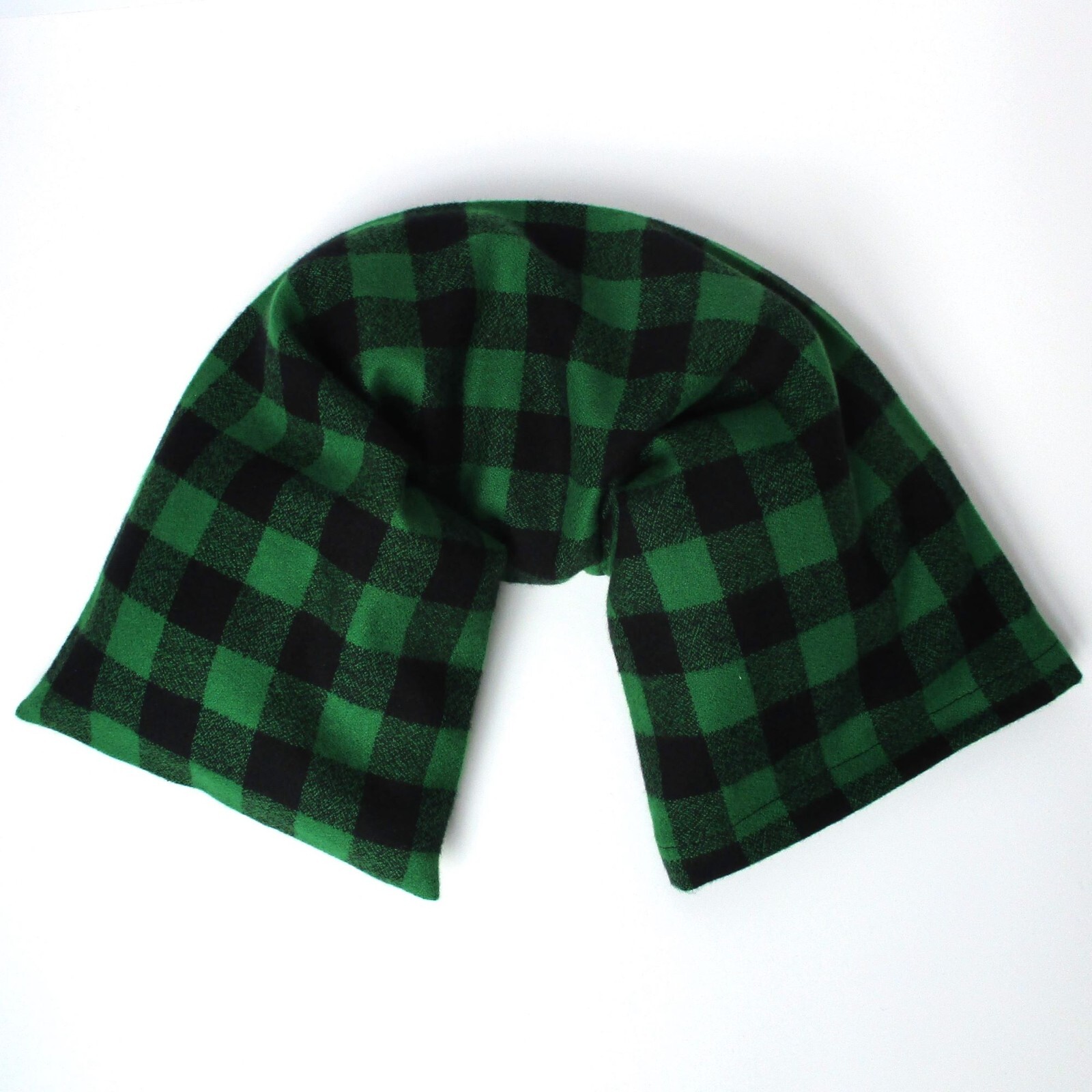 Microwavable Heat Pack, Cold Pack, Green and Black Plaid Flannel Cover