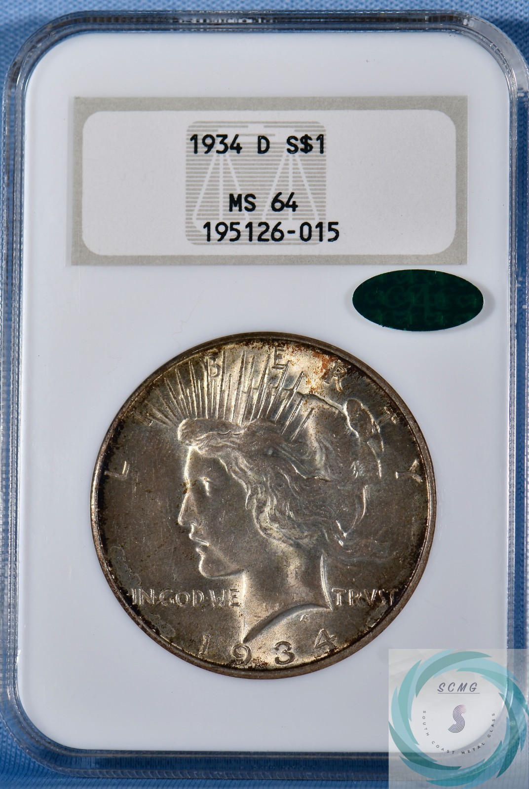 1934-D $1 Peace Dollar NGC MS 64 w/CAC - (See Video)