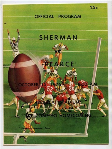 Sherman Bearcats Texas vs Pearce Mustangs High Homecomming Football Program 1976