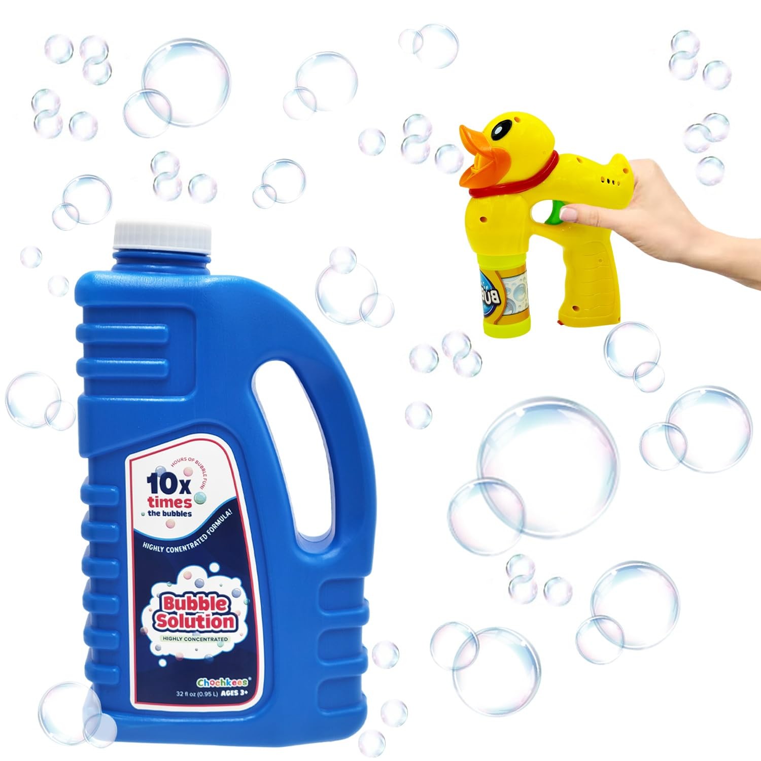 32 oz Concentrated Bubble Solution, Refills up to 2.5 Gallons, Non-Toxic Conc...