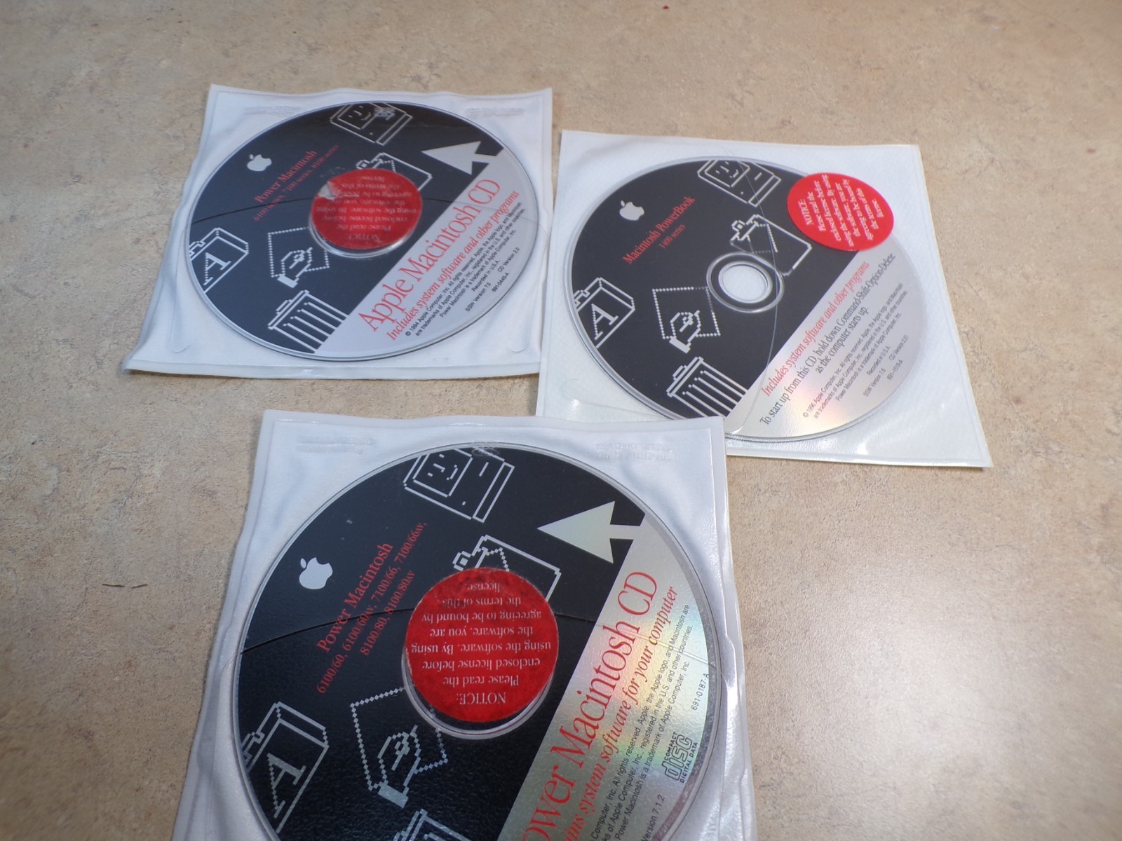 Apple Power Mac Discs System software and other programs set of 3