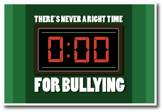 There is Never A Right Time For Bullying - NEW Classroom Motivational POSTER