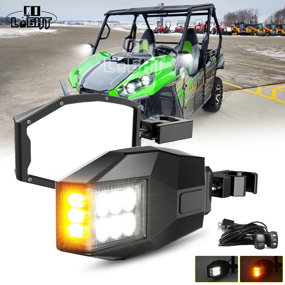 For Kawasaki Teryx 800/KRX 1000 UTV Rear View Side Mirrors Turn Lights +Wire Kit