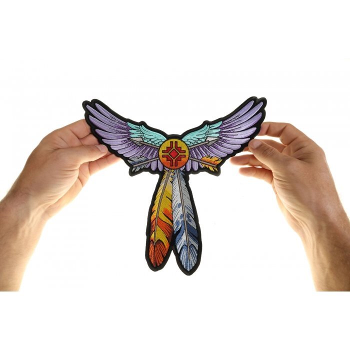 Large Back Patch (Iron-On or Sew-On), Feathers Angel Wings Back Patch, 10" x 10"