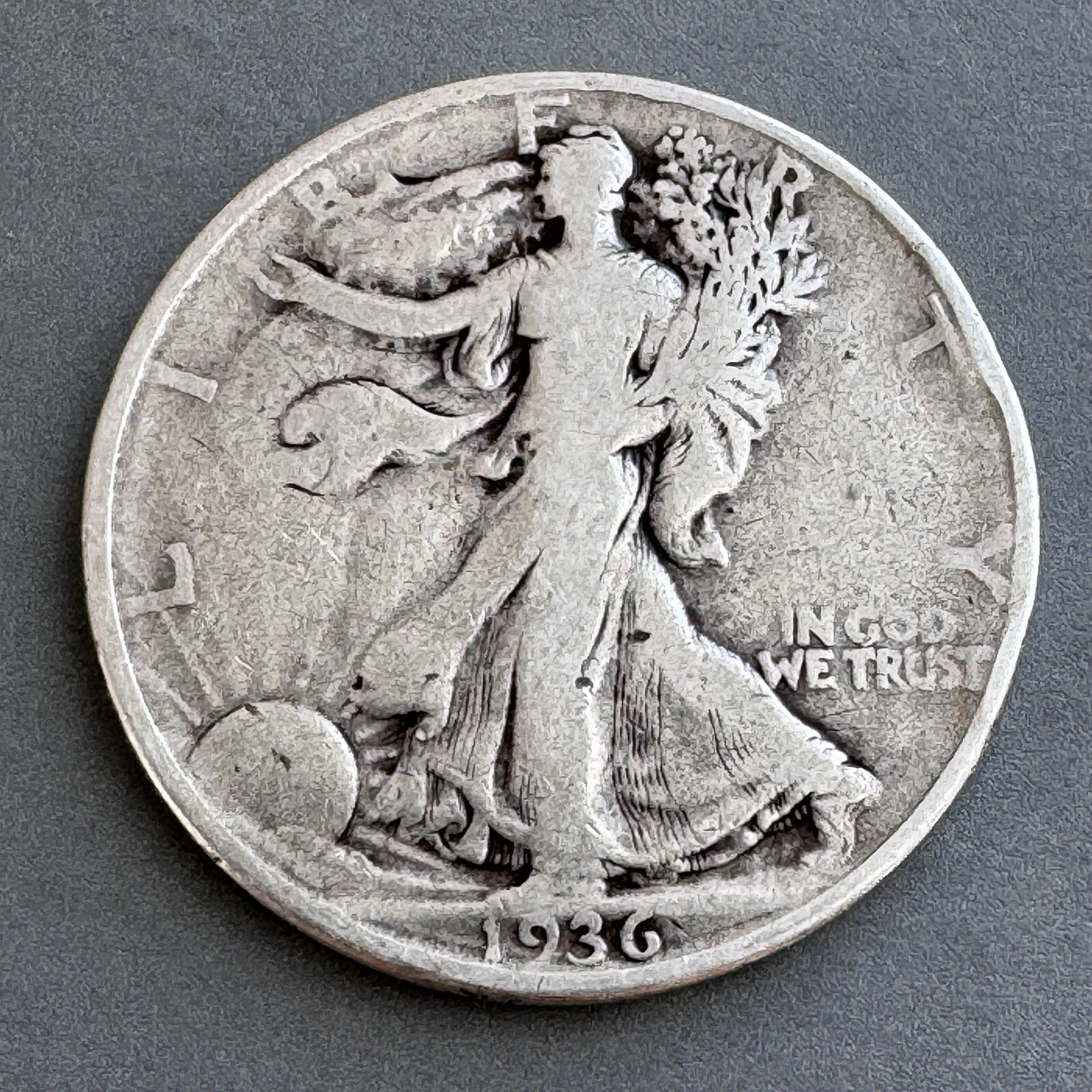 1936-D Walking Liberty Half Dollar, Good Grade