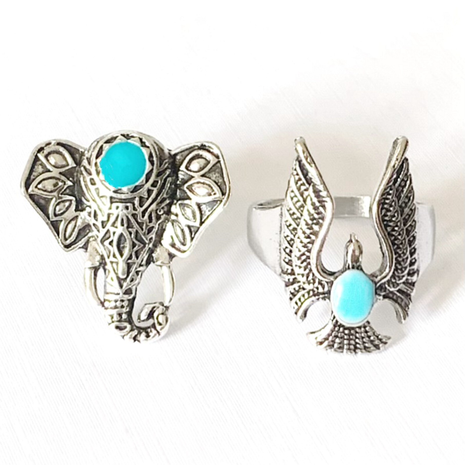 Wholesale 30pcs Animals Vintage Rings Men Women Metal Silver Plated Punk Jewelry