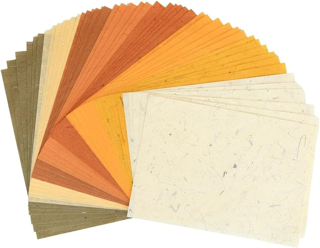 A5 50 Sheets Natural Fiber Mulberry Tree,Banan Bark Mulberry Paper Sheets Square