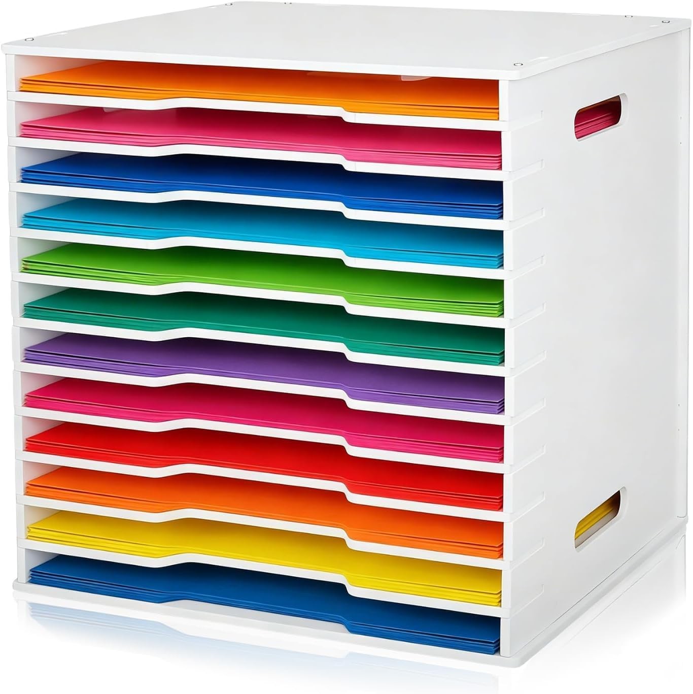 Scrapbook Paper Organizer Storage for 12" Paper, 12-Slot File Sorter Cabinet