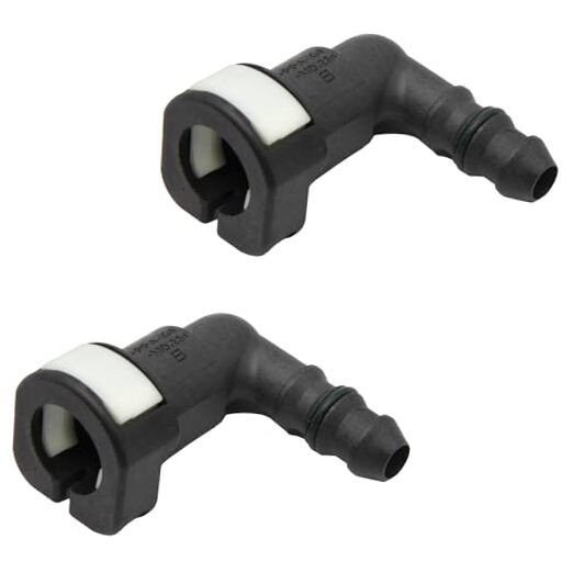 2 Pack Fuel Line Retaining Clip, 5/16 In. Steel To 5/16 In. Nylon, 90 Degree