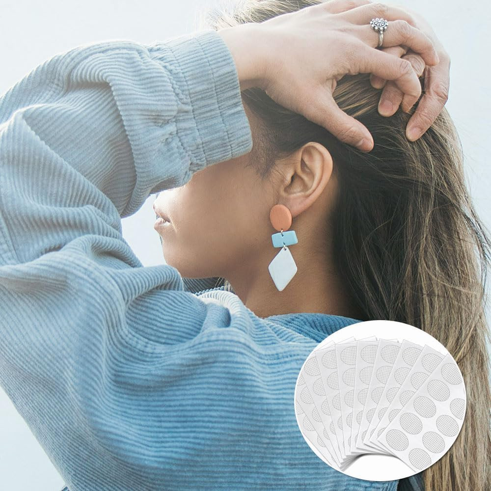 Earring Stickers for Split Earlobes, 200 Pcs Earring Support Patches for Heavy E