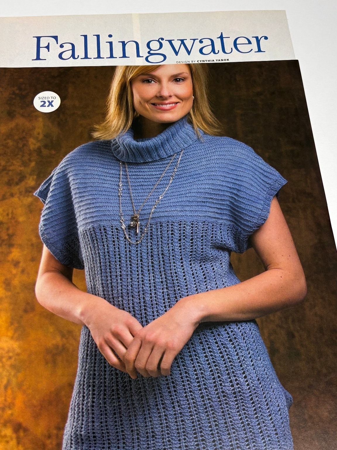 Fallingwater Cynthia Yanok Tunic Knitting Pattern S M L XL 2X Magazine Pages