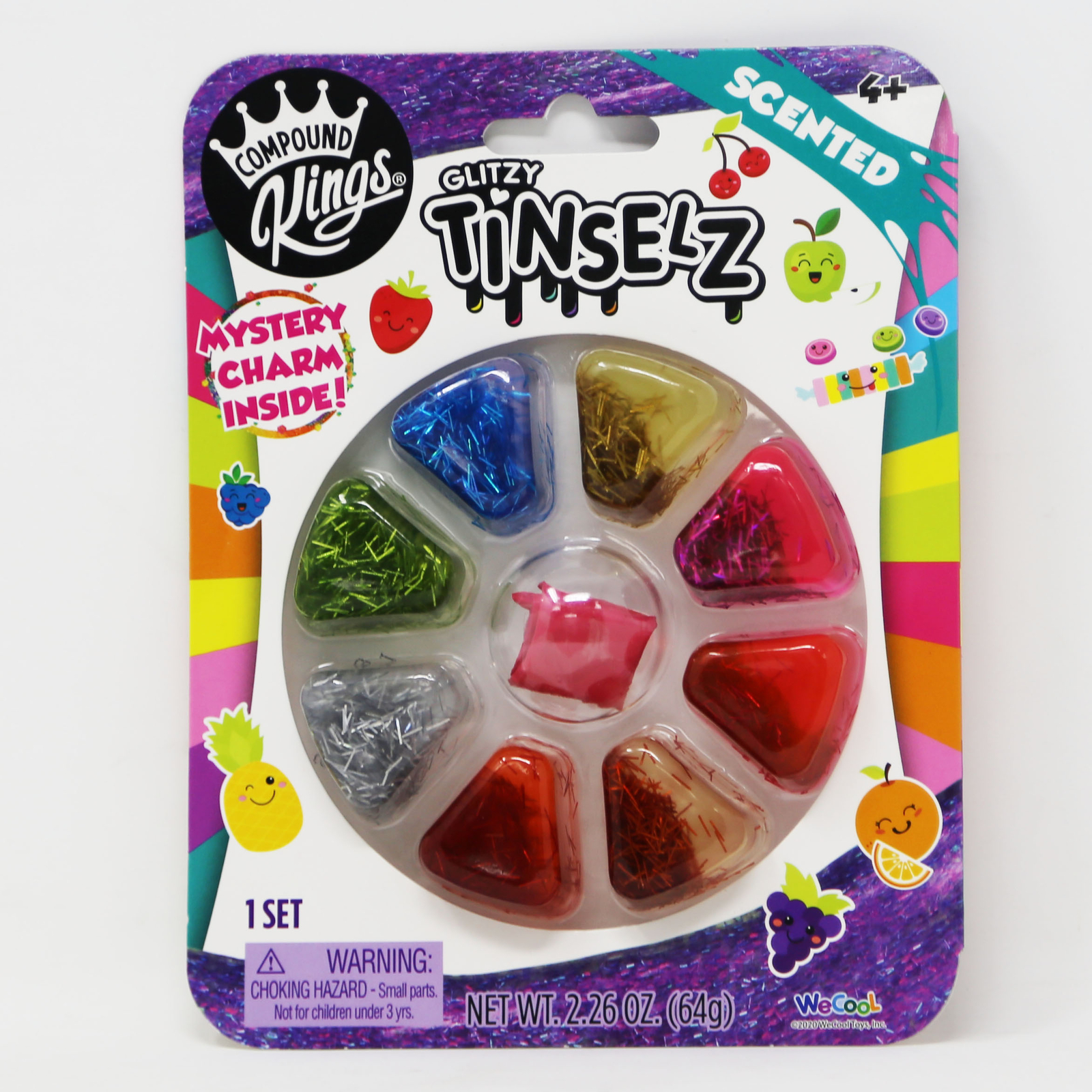 Compound Kings Glitzy Tinselz wheel Slime scented With mystery charm inside, NEW