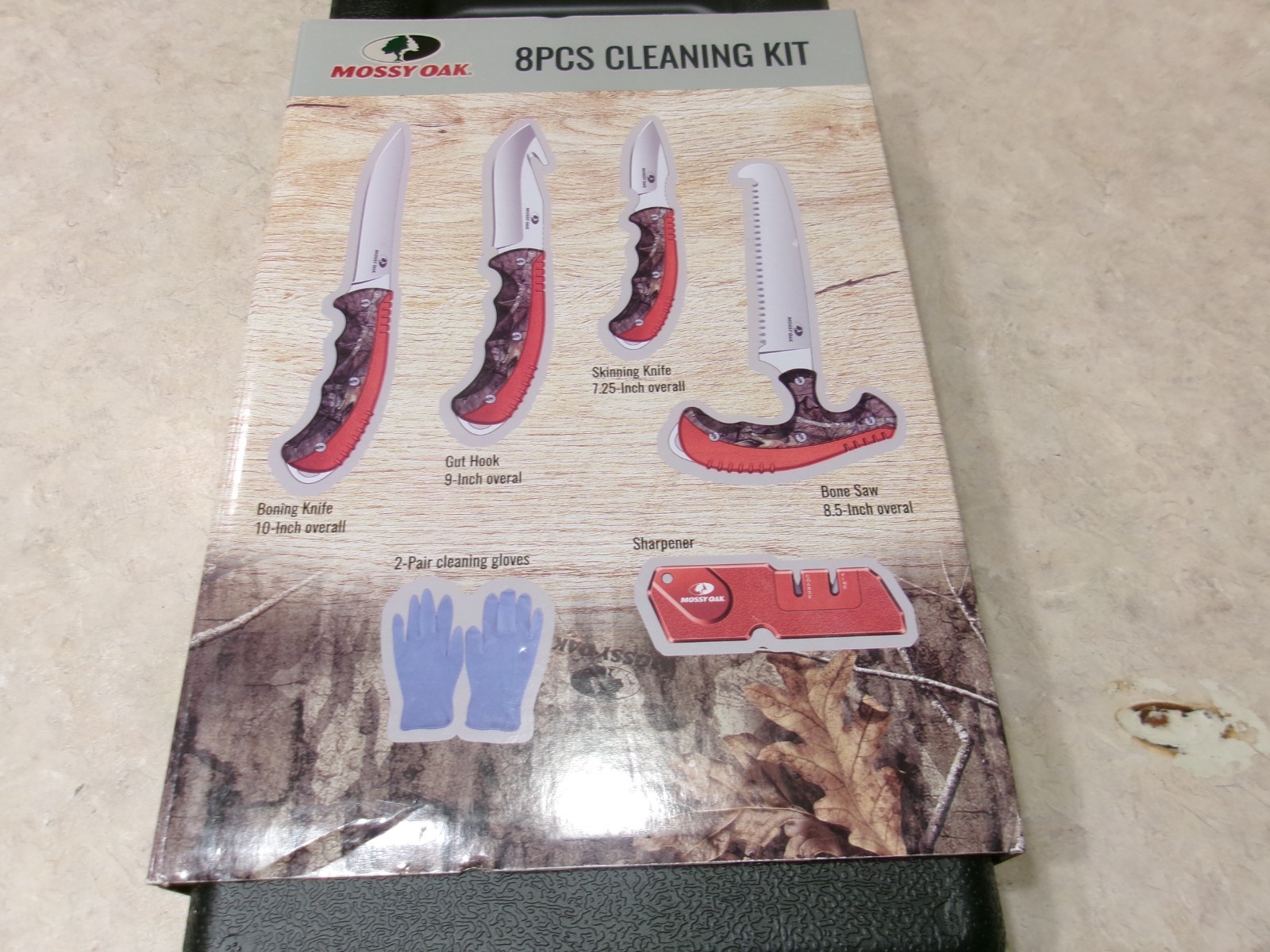 Mossy Oak 8 Piece Hunting Cleaning Kit with Storage Case, Stainless Steel Blades