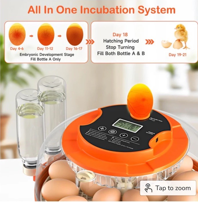 (20)18 Egg Incubators for Hatching Eggs, Automatic Egg Turning and Humidity Cnt