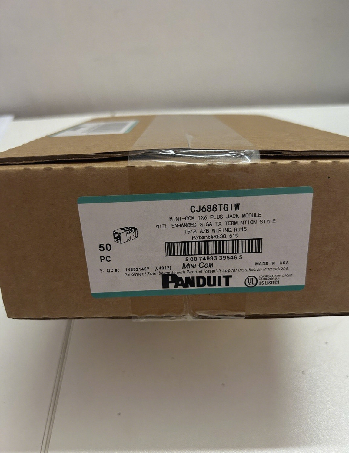 Panduit Giga TX Cat6 jack White CJ688TGIW 100.PCS  Free shipping！us