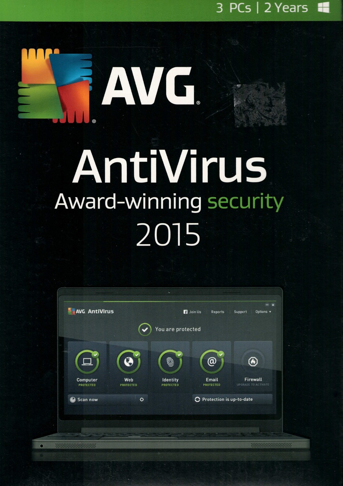 AVG Antivirus 2015 | 3 PC & 2 Year Protection | Product Key Card