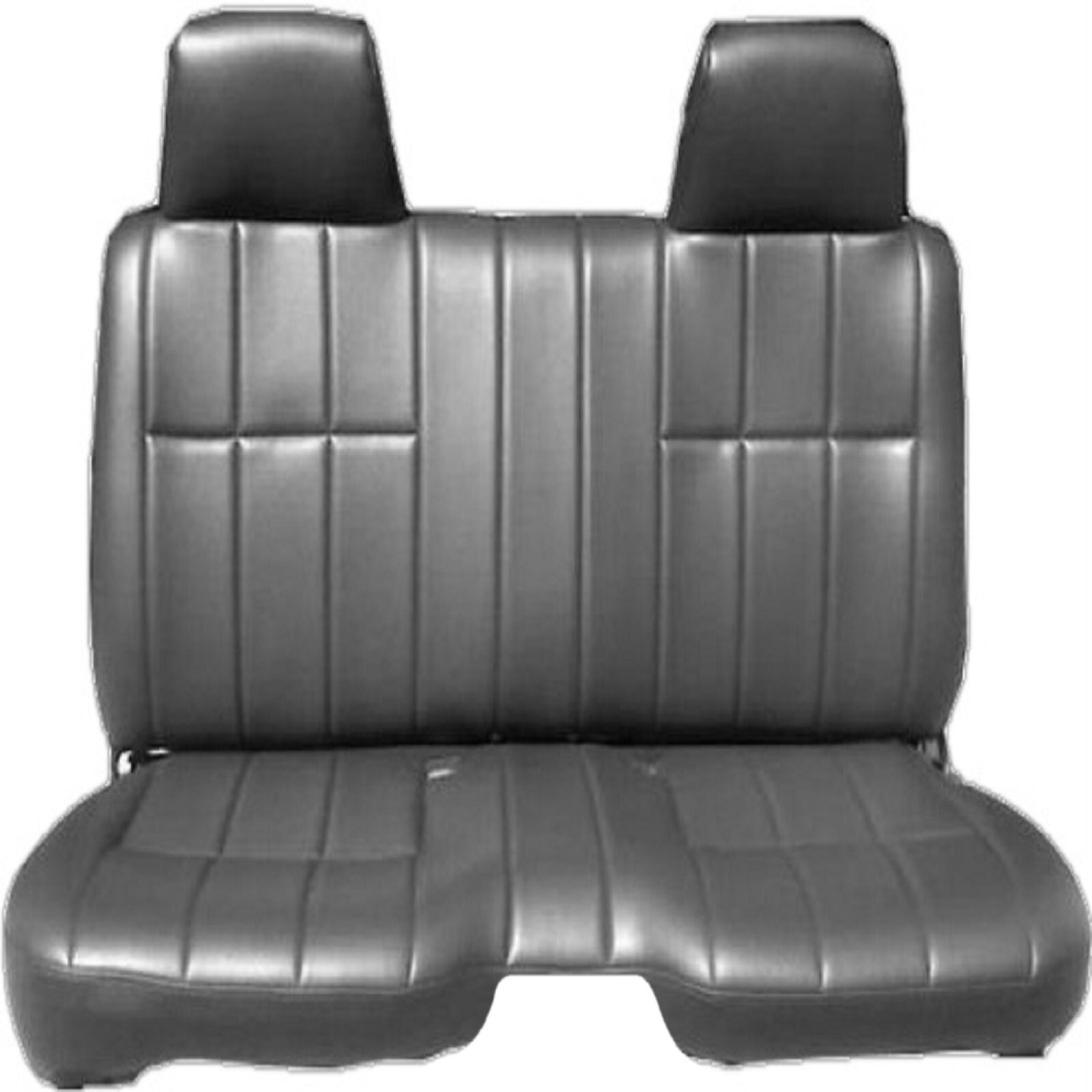 PU Leather Dark Gray Bench Seat Cover Triple Stitched Large Notched Cushion A27