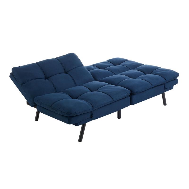 Memory Foam Futon Sofa Bed Split-Back Design Adjustable Armrests Easy Assembly