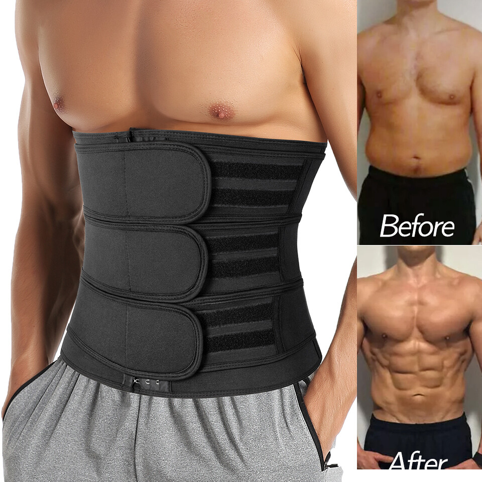 Men's Waist Trainer Corset Sauna Sweat Yoga Slimmer Belt Weight Loss Body Shaper