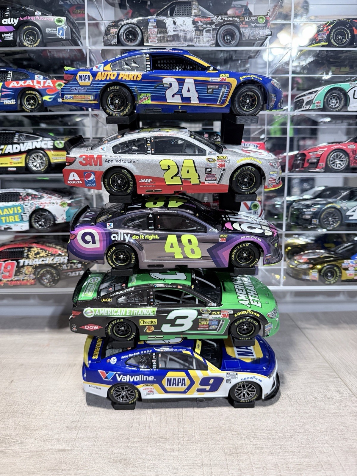 5 Tier 3D Printed PLA 1/24 Diecast Nascar Display Stand Wall Mount Or Shelf