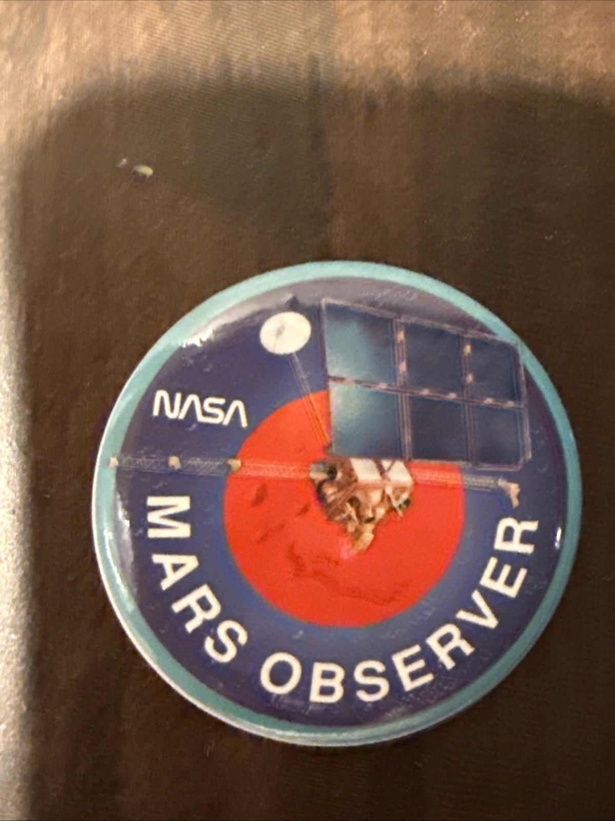 MARS OBSERVER NASA LAUNCH MISSION SPACE Pin Back Button  LAUNCHED 1992