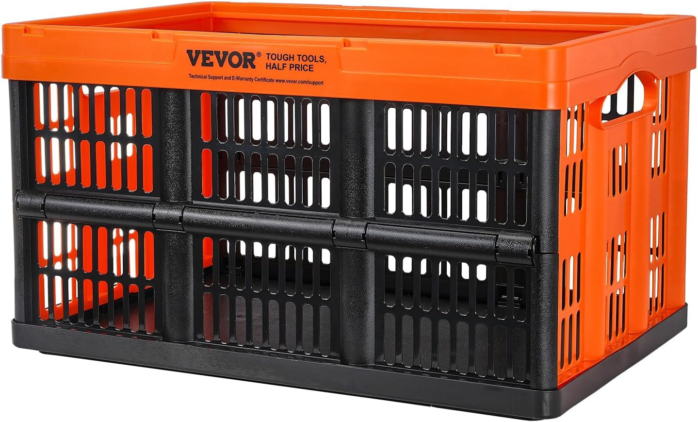 45L Collapsible Milk Crates 3 Packs, Stackable Storage Baskets with Handles, Fol