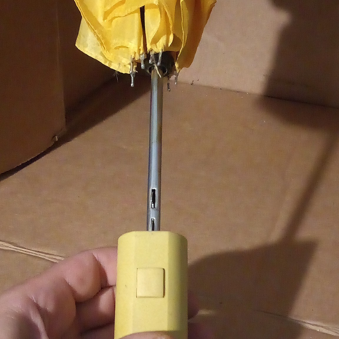 vintage yellow retractable lightweight umbrella