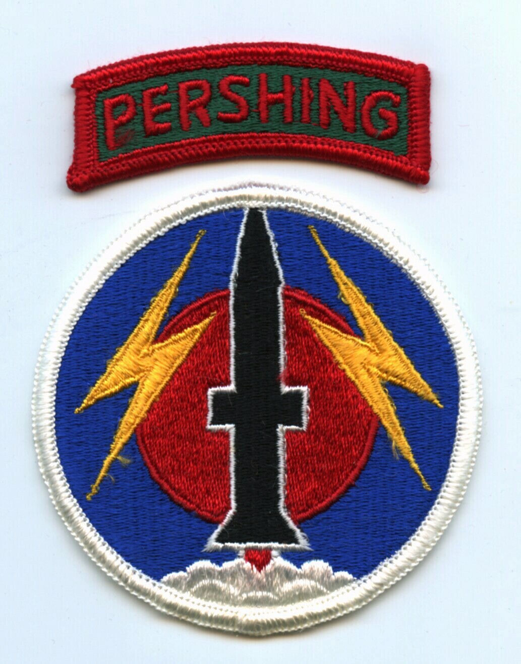56th Field Artillery Brigade Patch and Pershing Tab US Army Surplus 1986