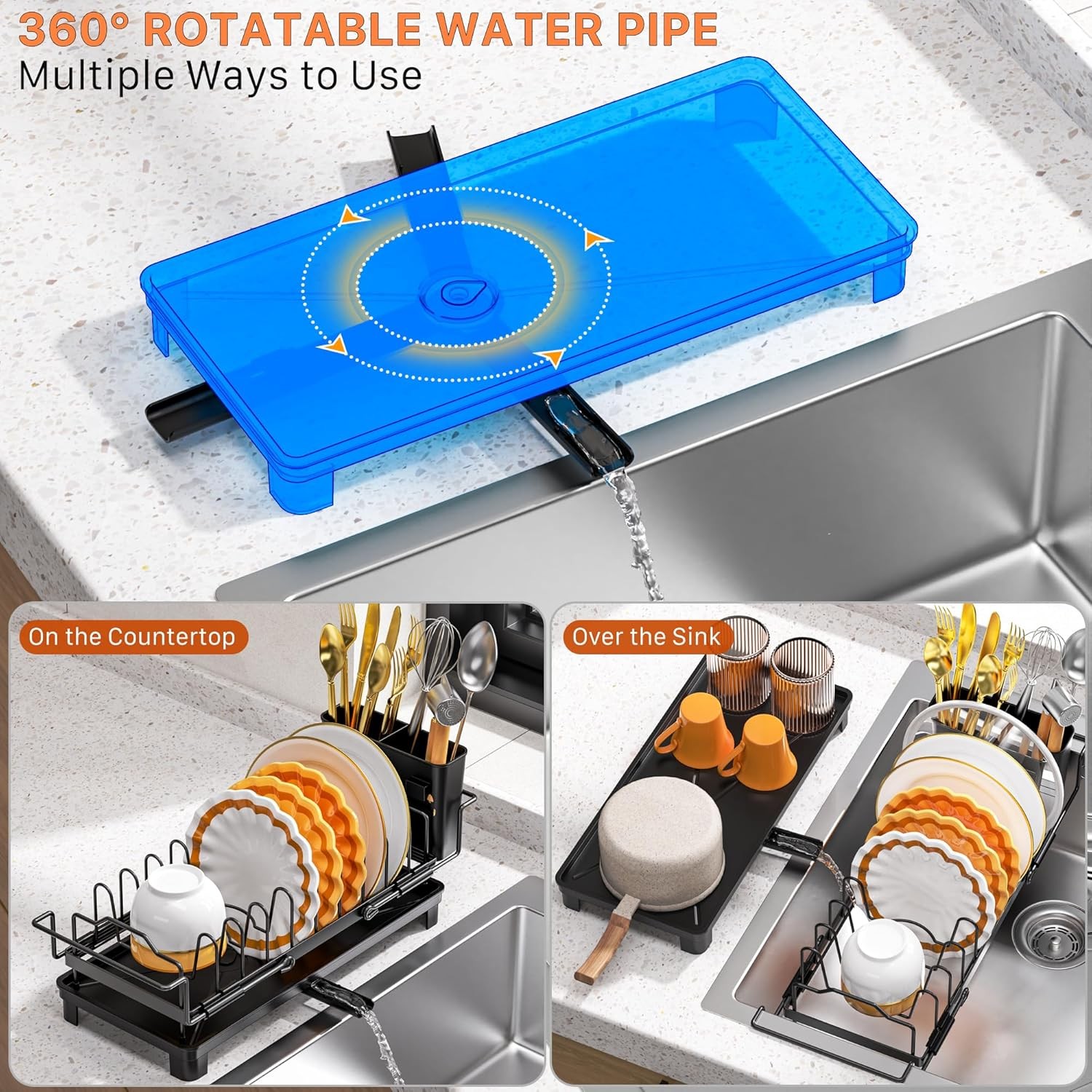 Small Dish Drying Rack - Expandable Sink Dish Drying Rack Over Sinks