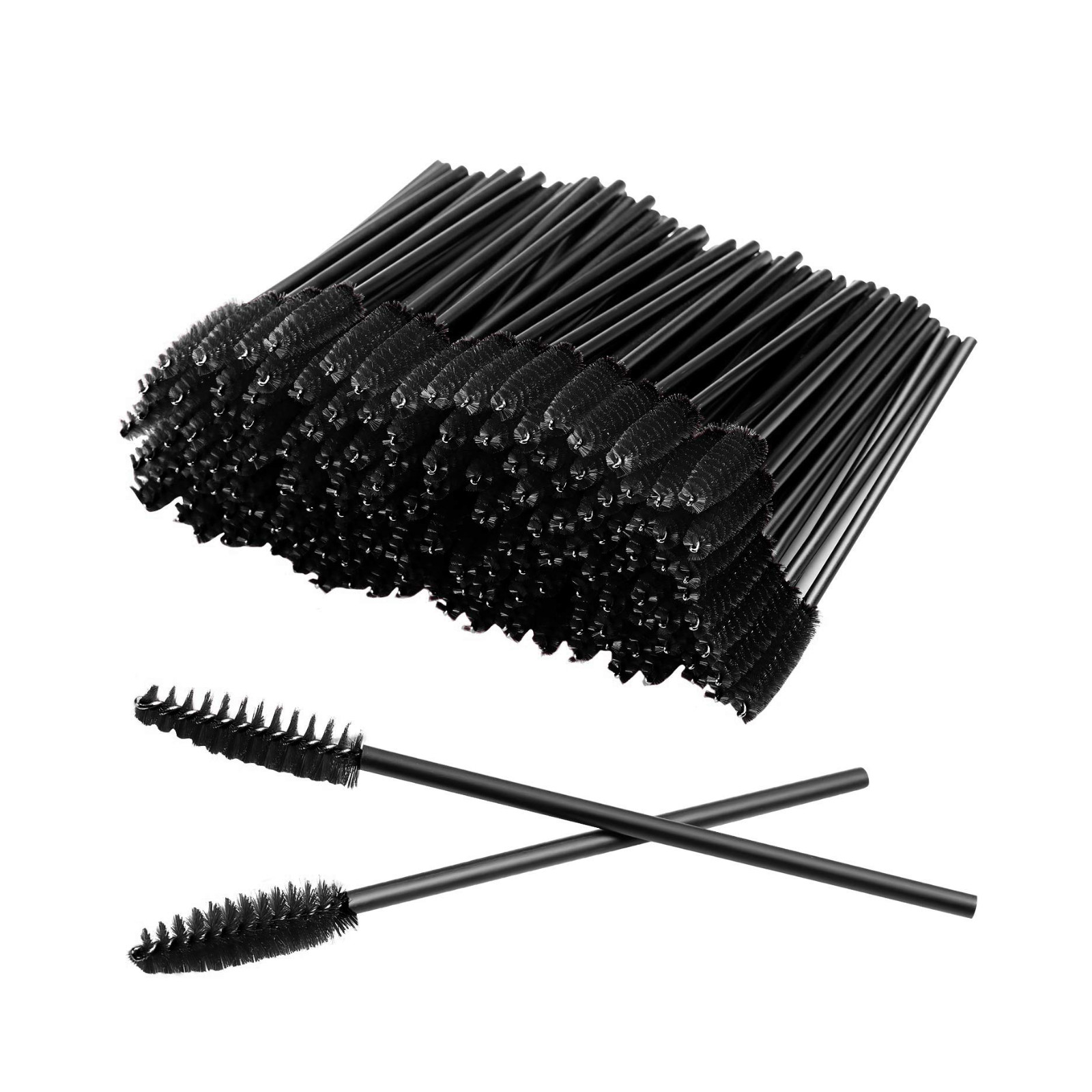 100Pc Disposable Eyelash Mascara Brushes Spoolies for Lash Extensions Black