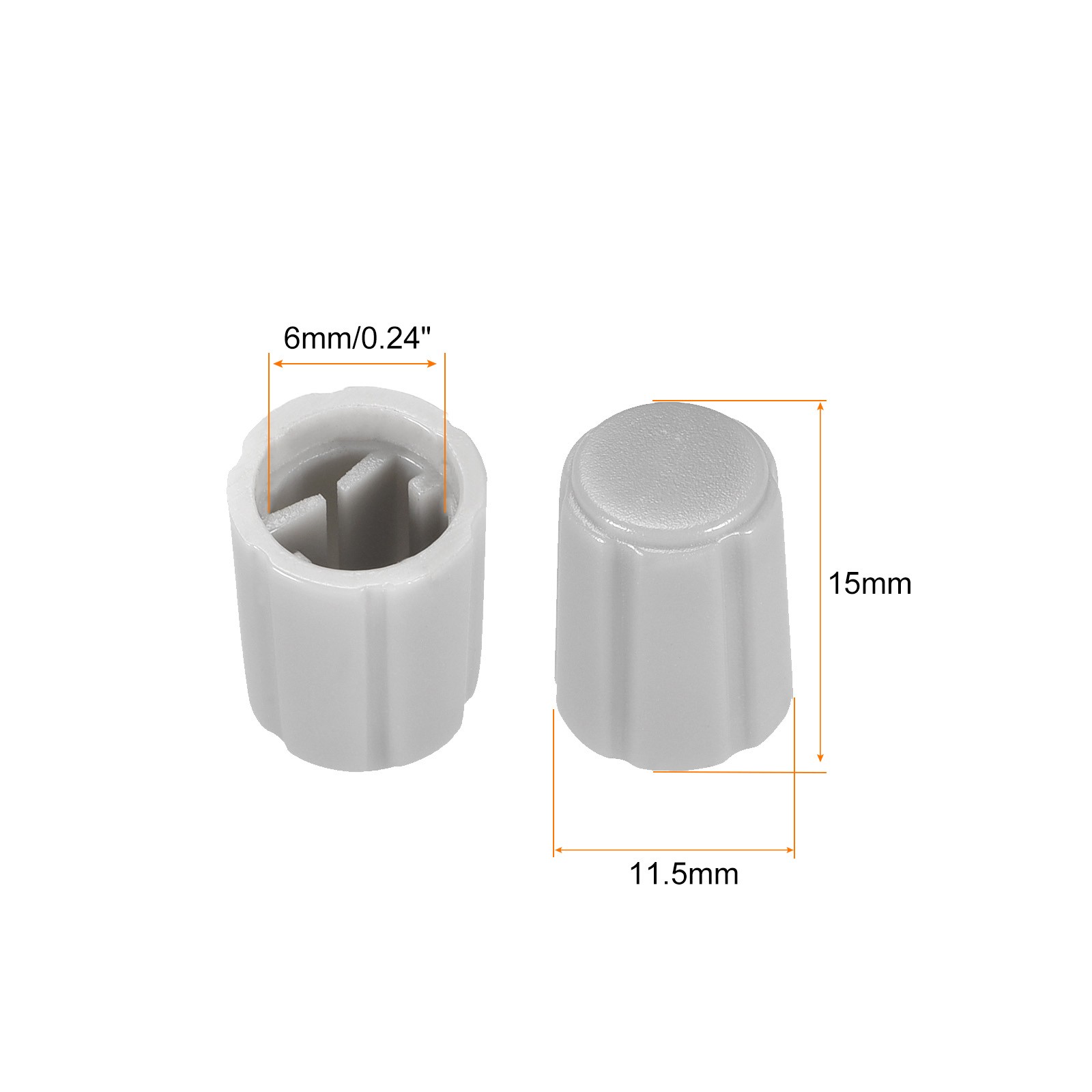 Potentiometer Control Knob Insert Shaft D Switch Knobs 6mm/Grey / 5Pcs