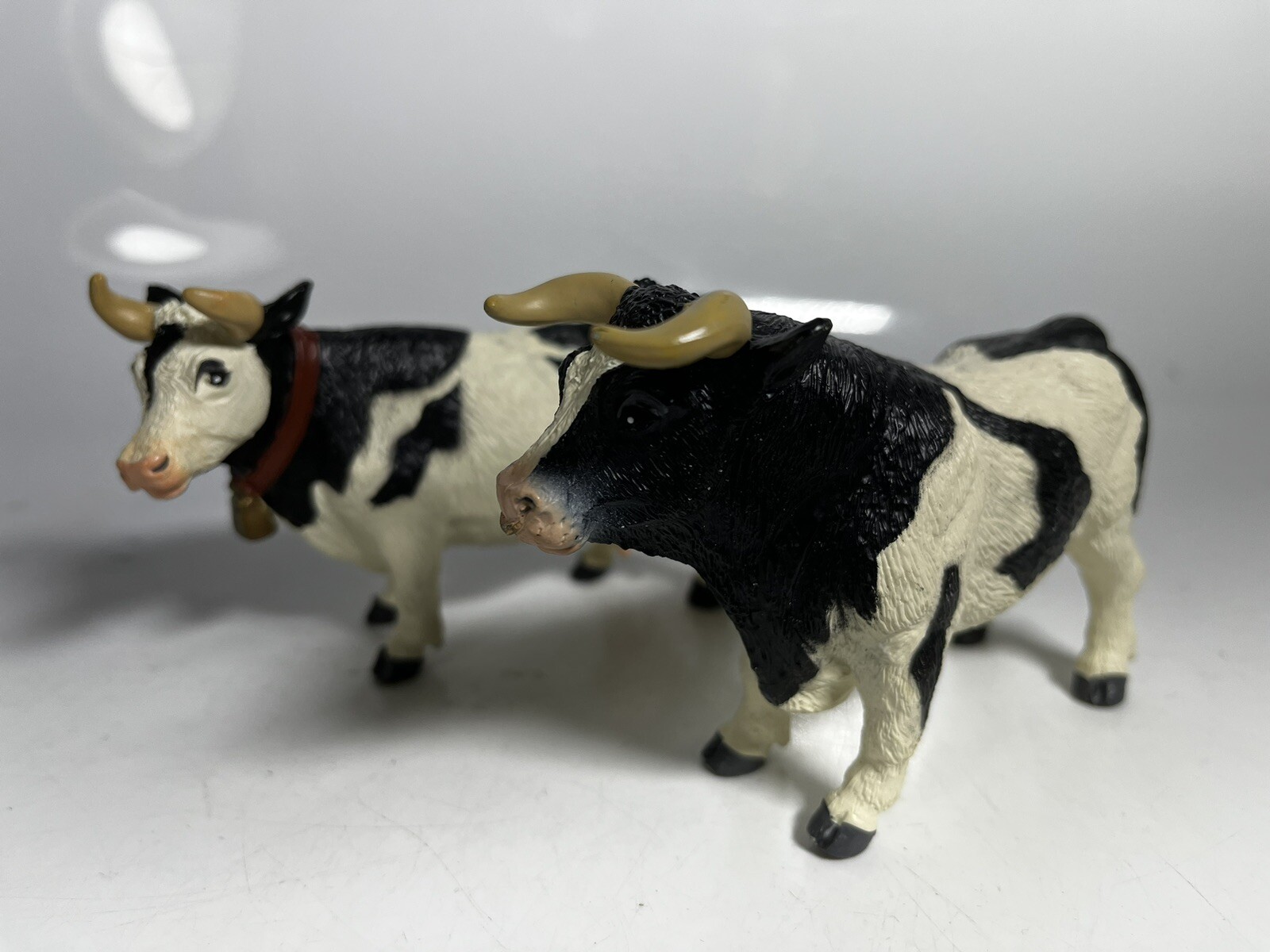 Vintage Safari Ltd. Black and white Bull & Cow lot of Two 1998-99