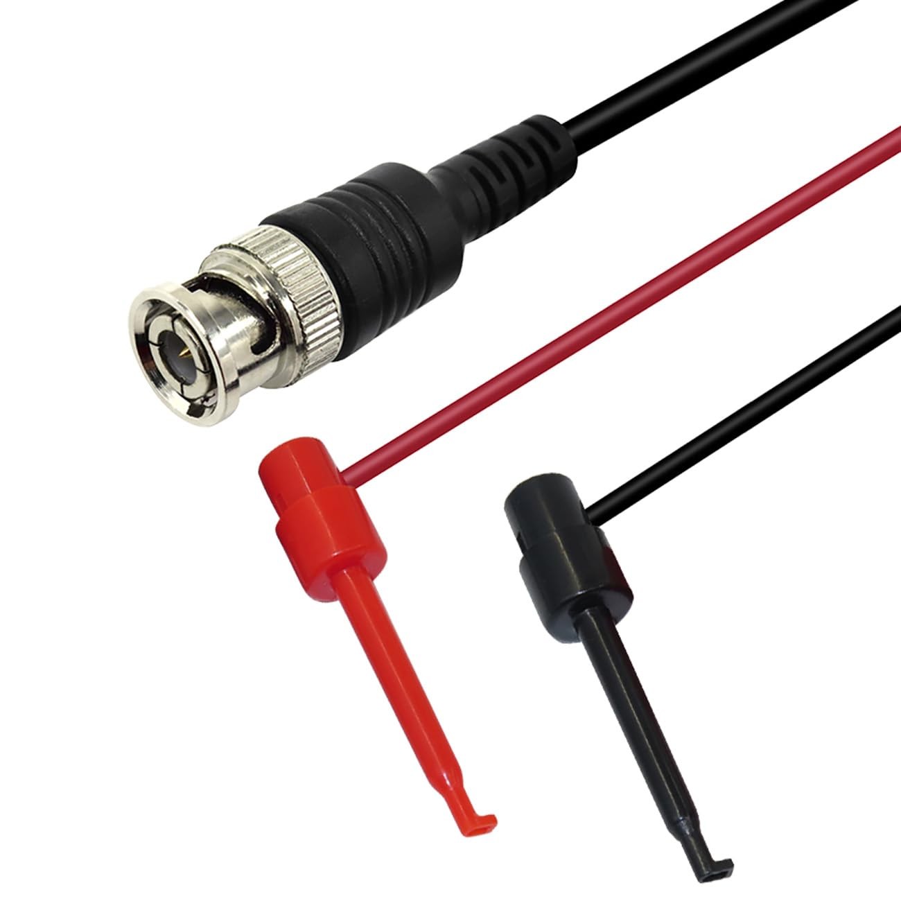 BNC to Mini Test Hook Clips Dual Hook Test Probe Cable Leads 120CM with Two Mini