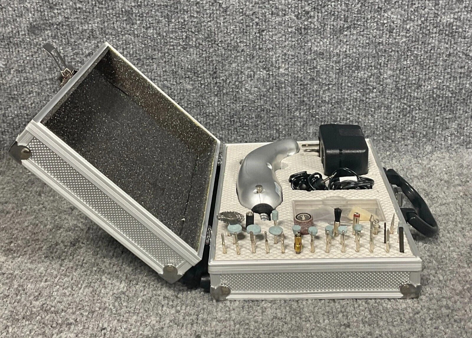 Test Rite JC10048S Mini Rotary Tool Set Used Case Attachments