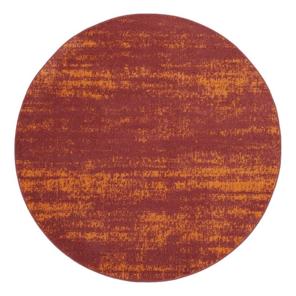 Pemberly Row Modern / Contemporary 4' Round Red Indoor/Outdoor Rug