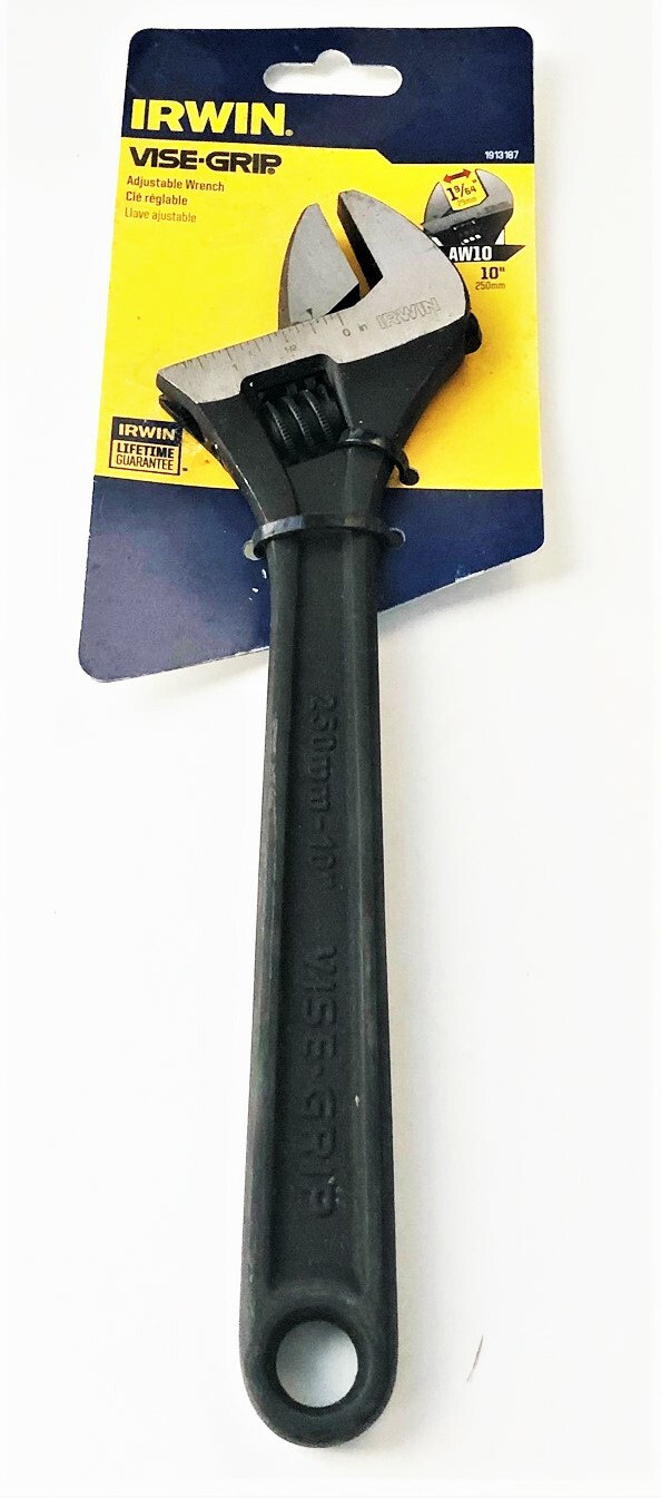 10" IRWIN VISE GRIP ADJUSTABLE WRENCH BLACK OXIDE 1-9/64" CAPACITY AW10 1913187