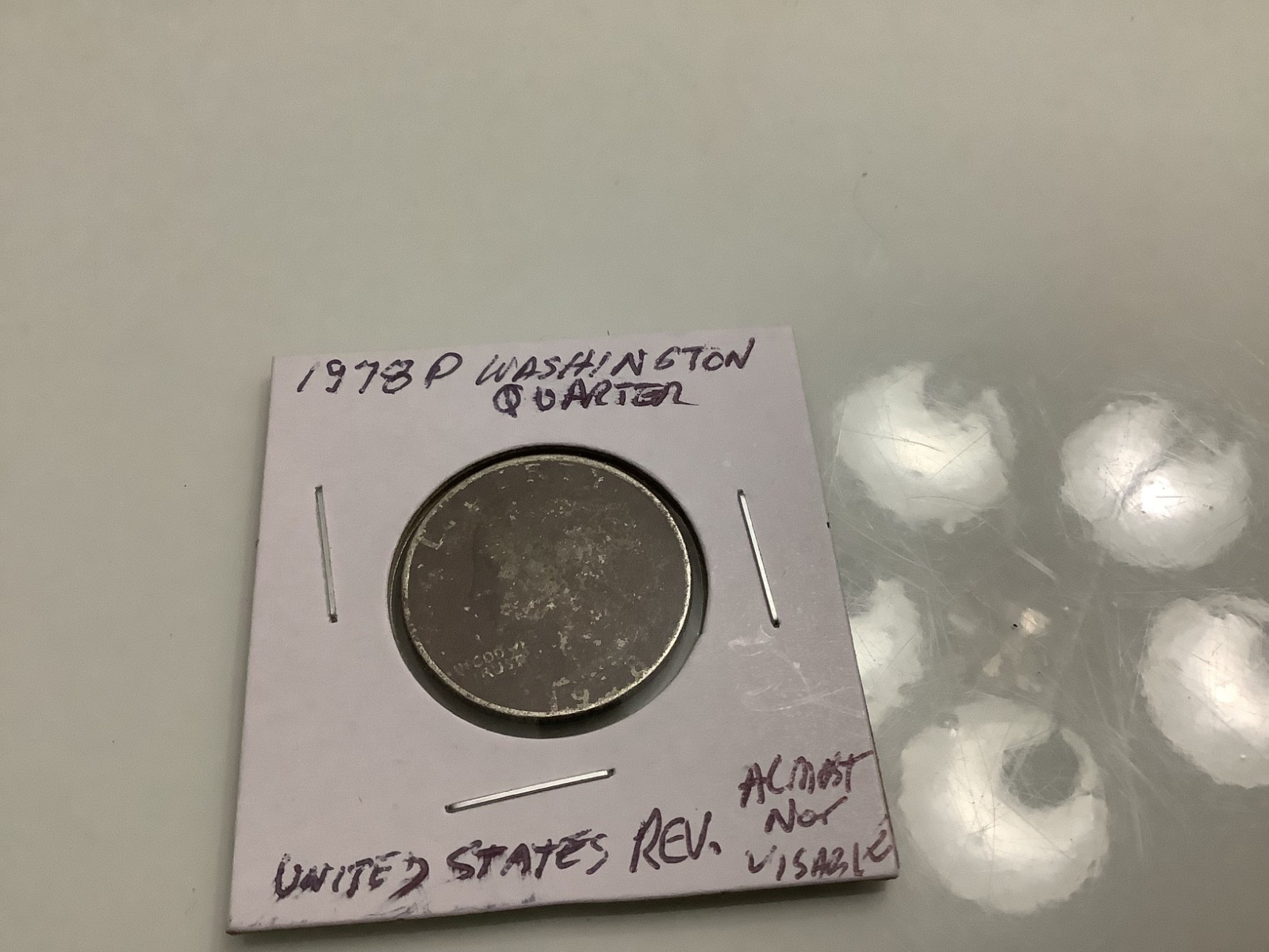 1978P Washington Quarter Grease On planchet during printing at mint.Poor strike!