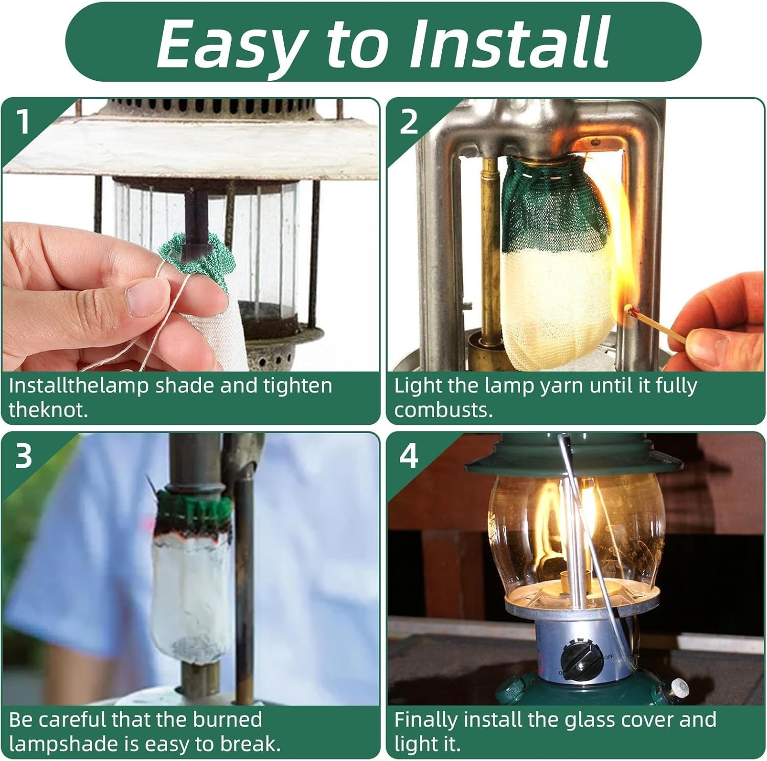 Versatile 10 Pack Lantern Mantles - Bright Illumination for Camping Adventures