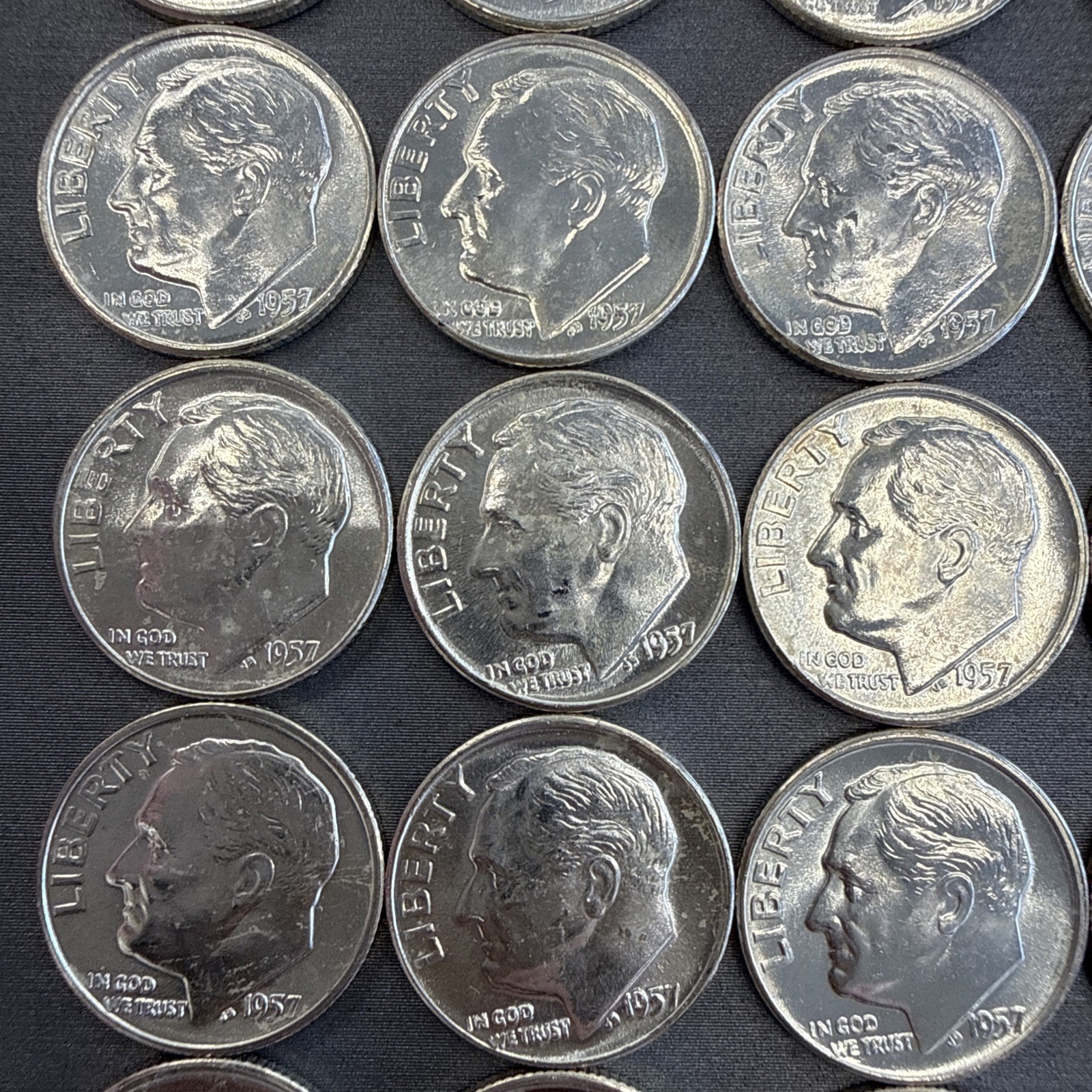 1957 D Roosevelt Silver Dime 50 Coins