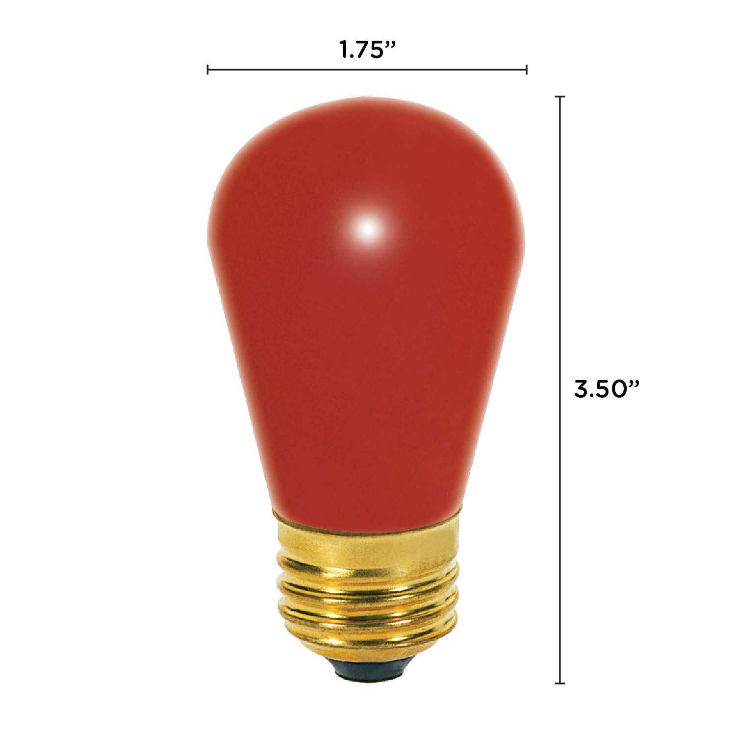 12 Pack RED Patio String Light Sign Bulb 120V 11W S14 Medium E26 Base 11S14/R