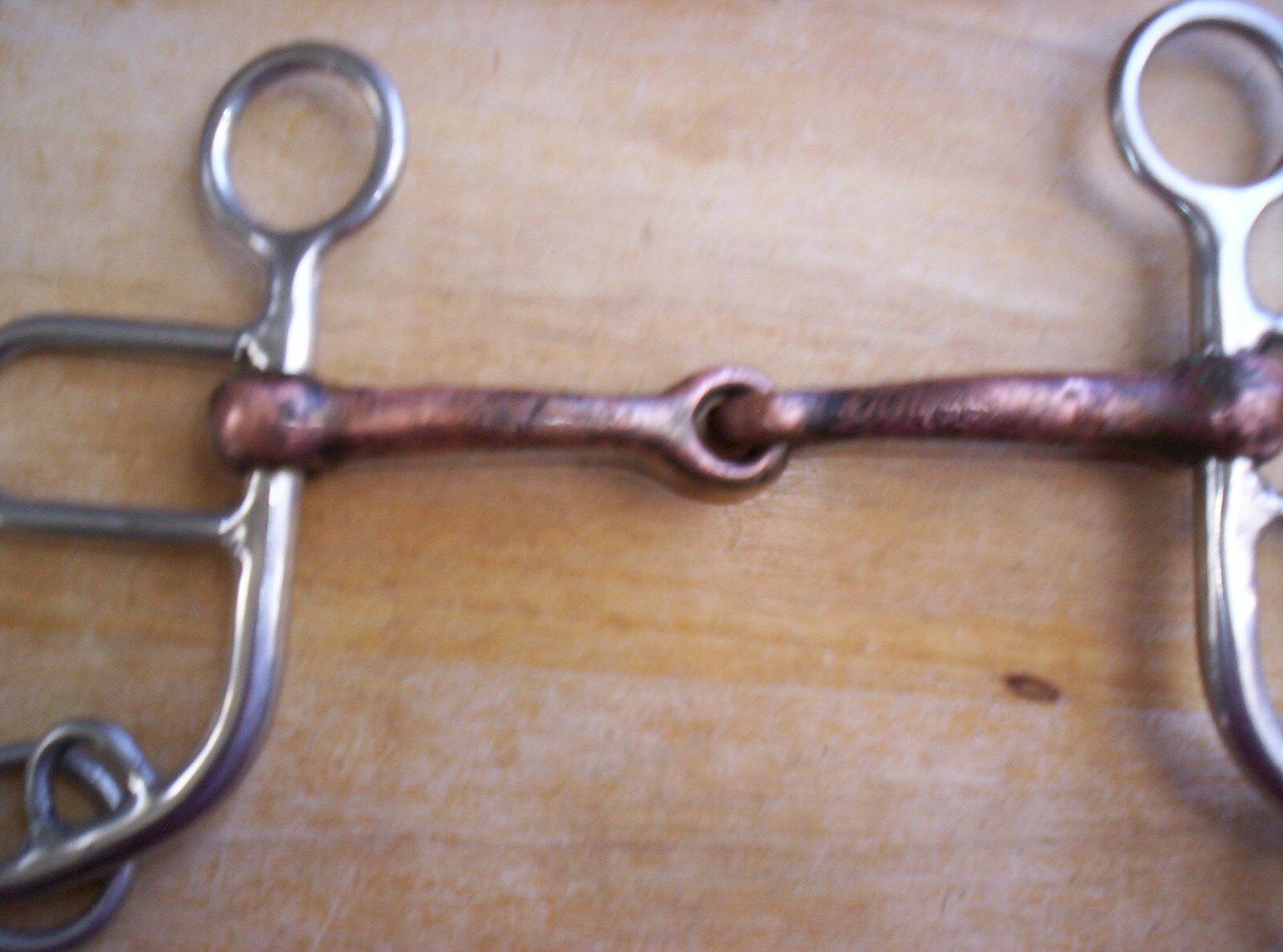 Used Stainless Argentine Snaffle Bit 5" Copper Mouth 6" Shanks